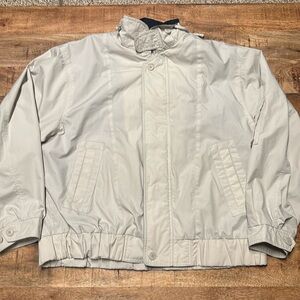 London Fog Towne Jacket Men's Large Tan Zipper Button Pockets Lightweight (5)